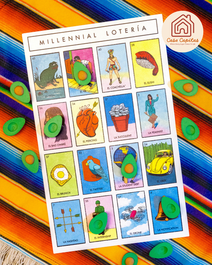 Aguacate Lotería Fichas - Set of 50