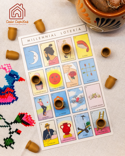 Cantarito Lotería Fichas - Set of 50
