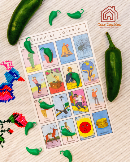 Jalapeño Lotería Fichas - Set of 50